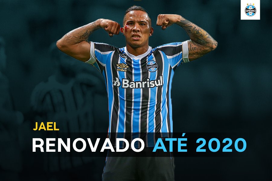 Grêmio oficializa e Jael é mais um a renovar contrato com o clube