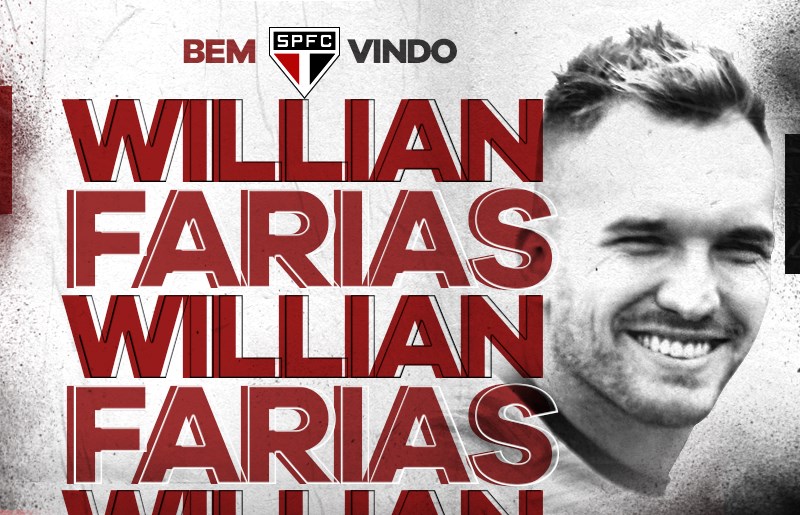 Paulistão: São Paulo confirma volante Willian Farias, ex-Coritiba, Cruzeiro e Vitória