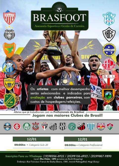 Com poucas vagas disponíveis, Brasfoot realiza seletiva em Mogi Guaçu