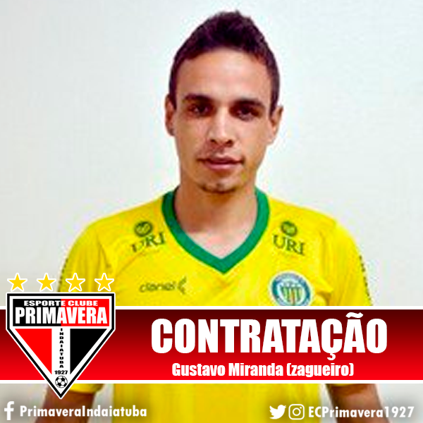 Paulista A3: Primavera confirma Gustavo Miranda, ex-zagueiro do Ypiranga