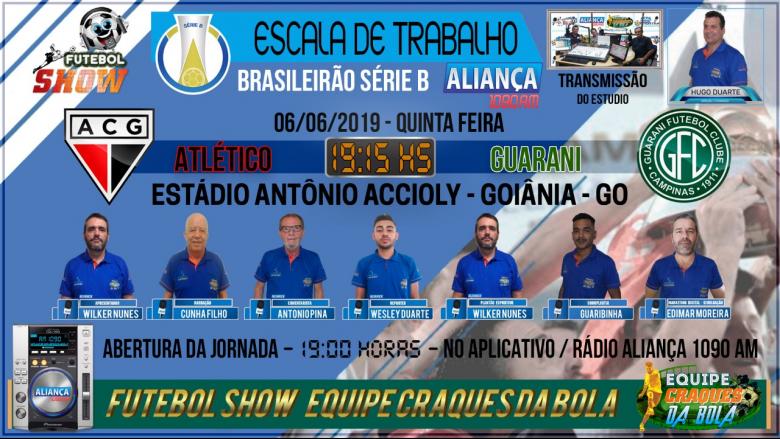 A Rádio Aliança AM transmite Atlético-GO x Guarani - Divulgação