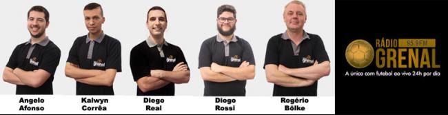Equipe da Rádio Grenal que transmite Botafogo-RJ e Grêmio-RS - Divulgação