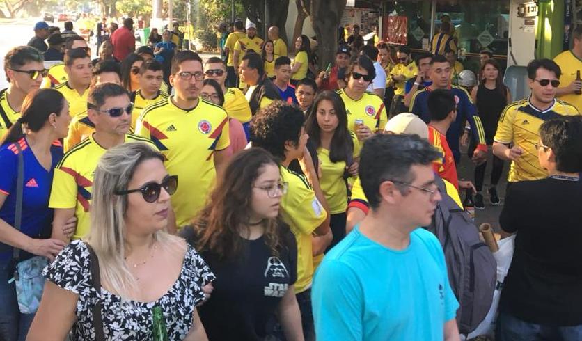No Morumbi, torcedores do Atlético Nacional pedem a volta de Borja ao clube