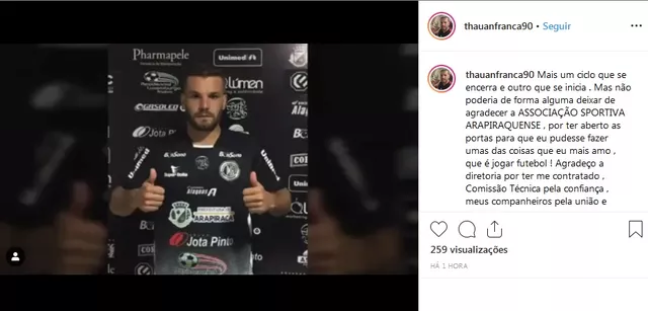 Série D: Após eliminação, artilheiro usa redes sociais para se despedir do ASA