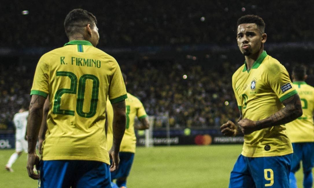 Copa América: Perto da final, seleção aposta em entrosamento entre Firmino e Gabriel Jesus