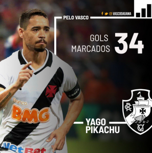 Lateral artilheiro, Yago Pikachu comemora nova marca no Vasco