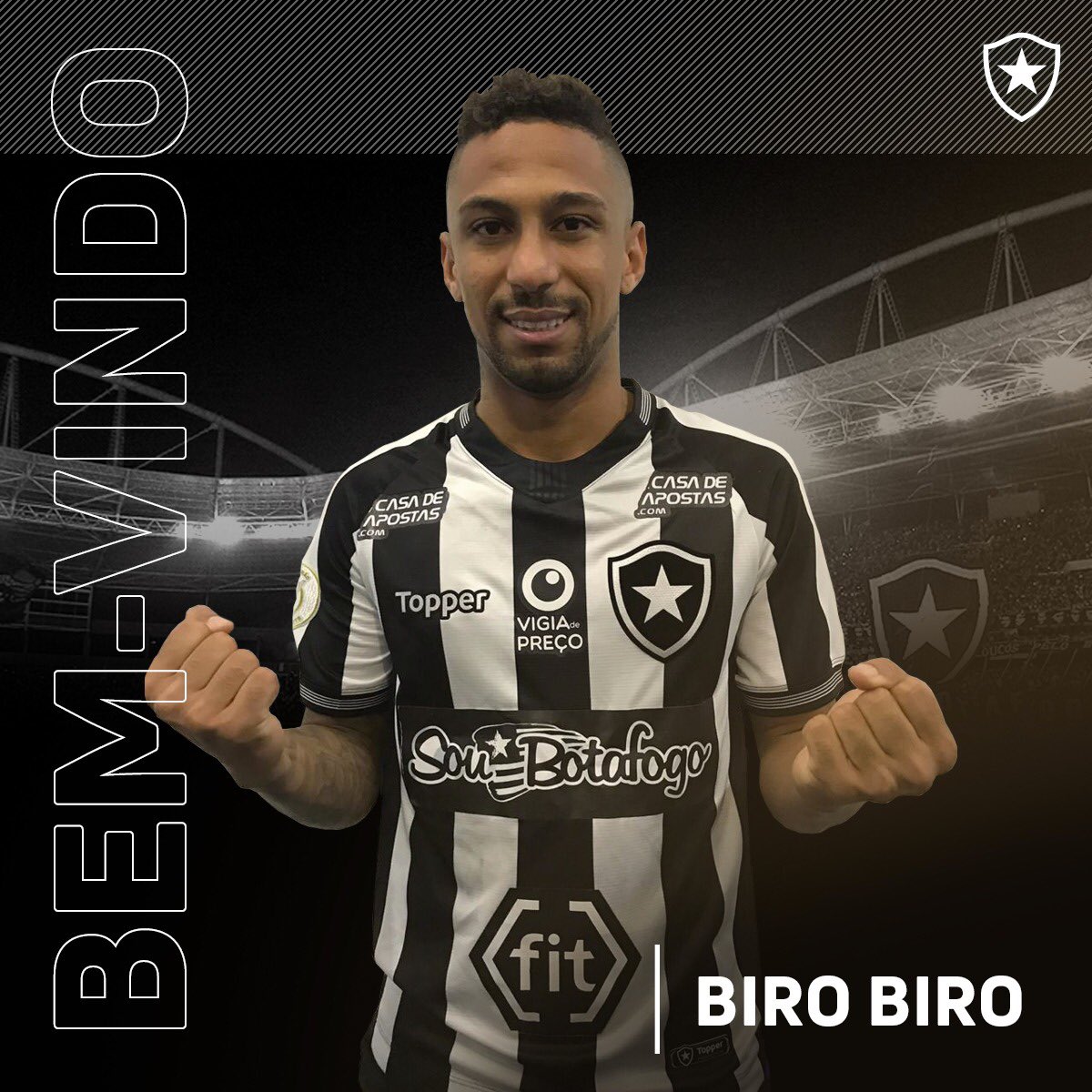 Regularizado, Biro Biro é oficializado pelo Botafogo e pode estrear no domingo