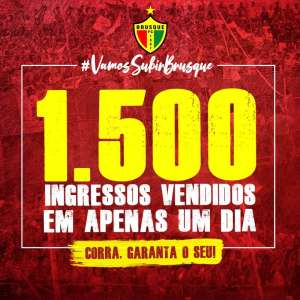 Série D: Brusque vence 1.500 ingressos em um dia para decisão e fará evento aberto