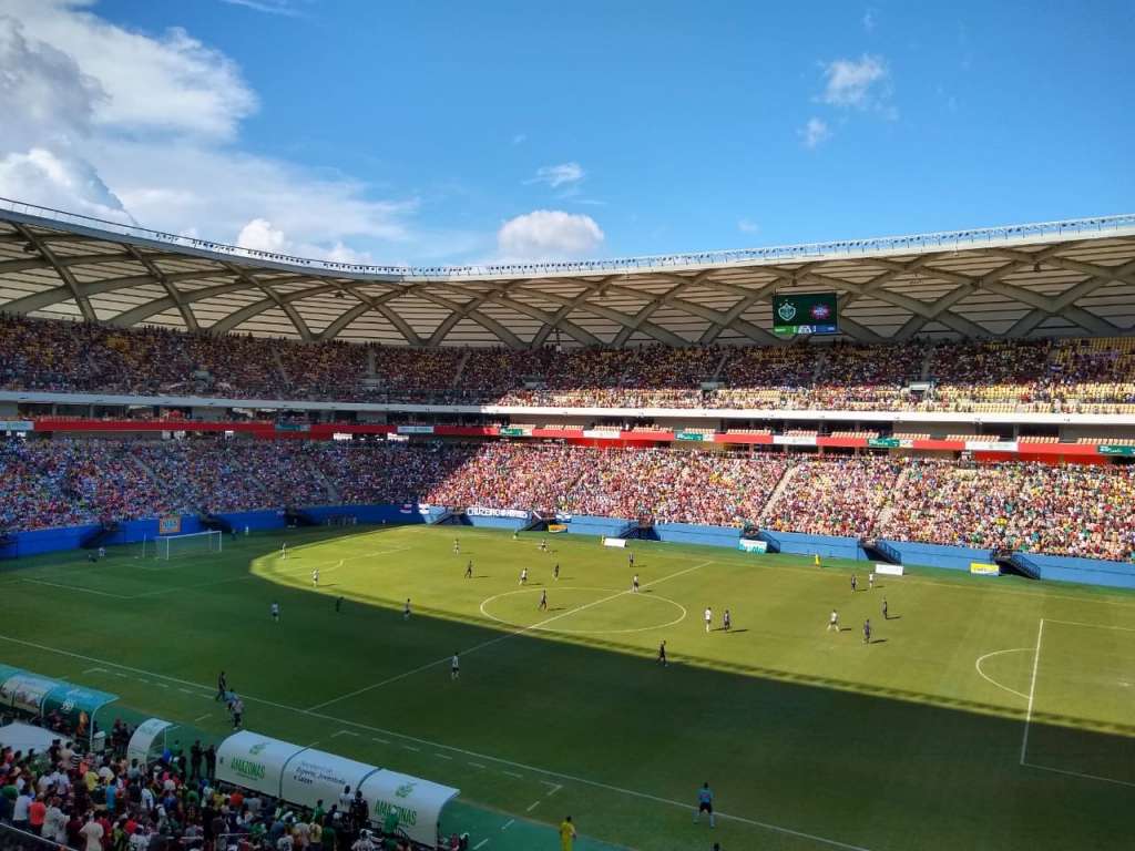 Os torcedores do Manaus-AM saíram em êxtase com o acesso à Série C conquistado diante do Caxias-RS pela Série D (Foto: Prefeitura de Manaus/Divulgação) - Prefeitura de Manaus/Divulgação