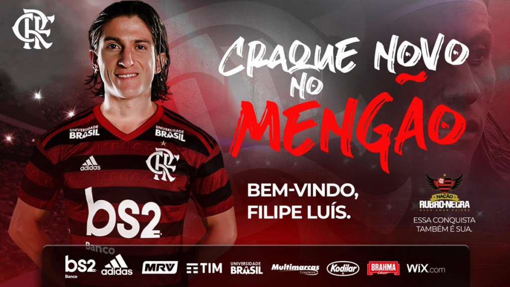  Flamengo anuncia contratação do lateral-esquerdo Filipe Luís até dezembro de 2021
