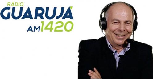 Claudionir Miranda narra na Rádio Guarujá AM - Divulgação