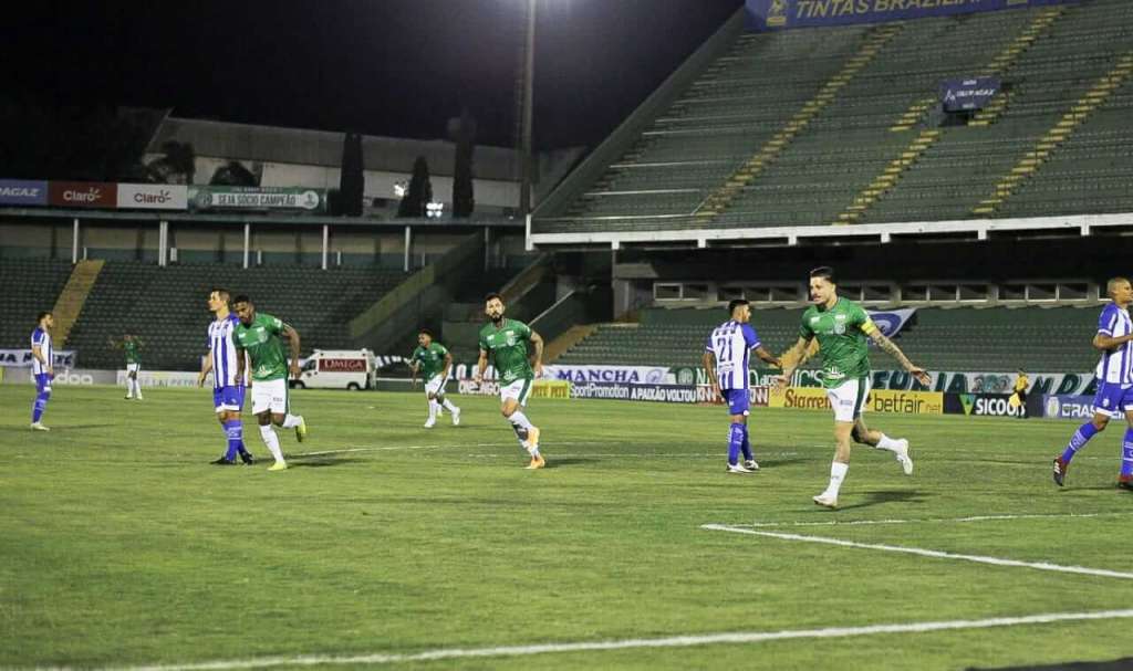 Lucas Crispim marcou o primeiro gol do Guarani (Foto: Daniel Chiesa/Rafael Fernandes/Guarani FC) Lucas Crispim marcou o primeiro gol do Guarani (Foto: Daniel Chiesa/Rafael Fernandes/Guarani FC)