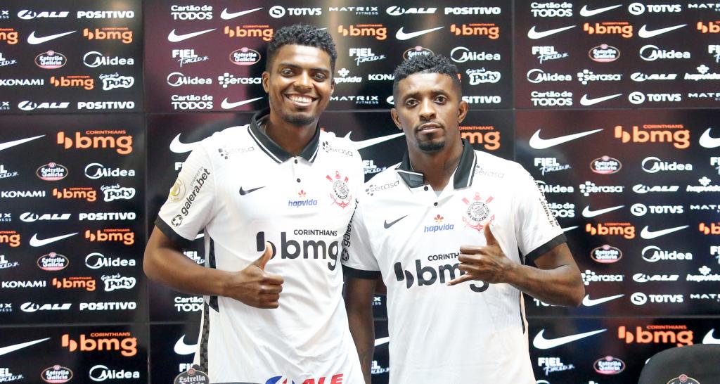 Jemerson e Jonathan Cafu foram apresentados pelo Corinthians (Foto: Rodrigo Coca/Agência Corinthians)