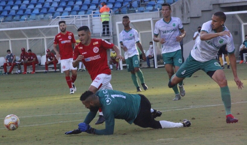 Lance do gol de Dico para o América-RN (Foto: Oliveira Canindé/América-RN)