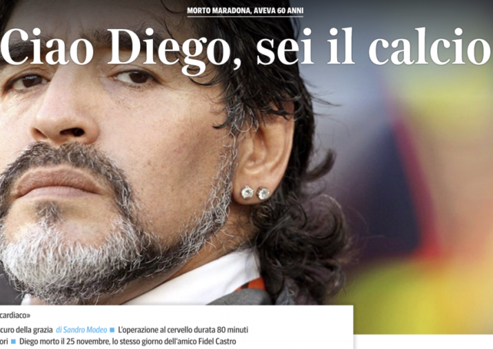 Jornais do mundo repercutem morte de Diego Maradona: ‘Está nas mãos de Deus’