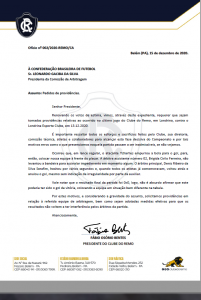 Série C: Remo divulga nota de repúdio e envia oficio à CBF contra arbitragem