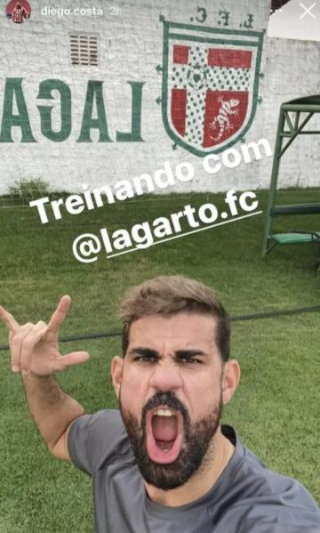 Livre no mercado, Diego Costa treina em clube nordestino. FOTO AQUI!