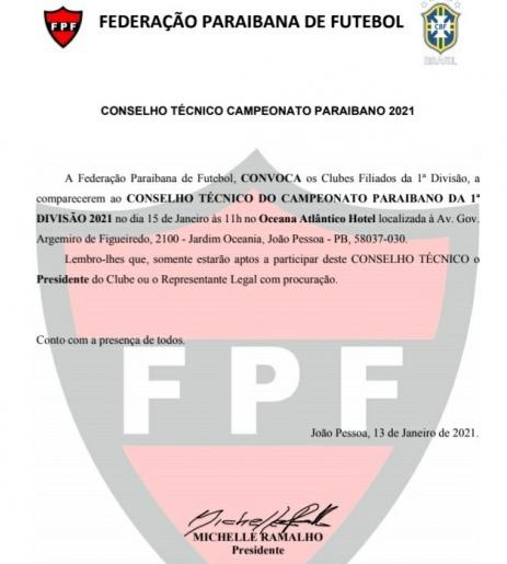 Paraibano: Federação volta atrás e Campeonato Paraibano deve acontecer