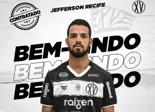 Jefferson Recife foi anunciado pelo XV de Piracicaba (Foto: Divulgação/XV de Piracicaba)