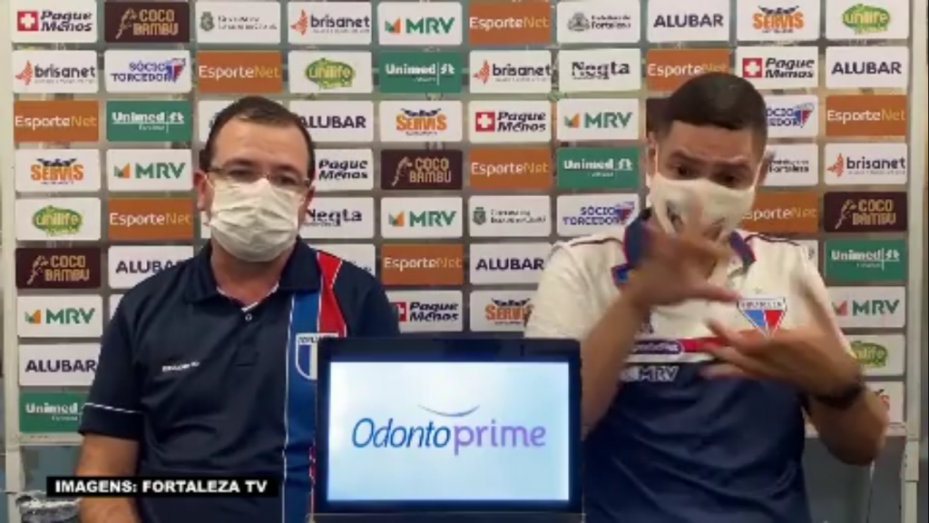Enderson Moreira exalta grupo do Fortaleza. Foto: Fortaleza TV/Reprodução