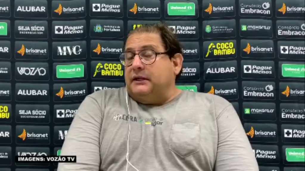 Guto Ferreira lamenta empate contra o São Paulo. Foto: Vozão TV/Reprodução