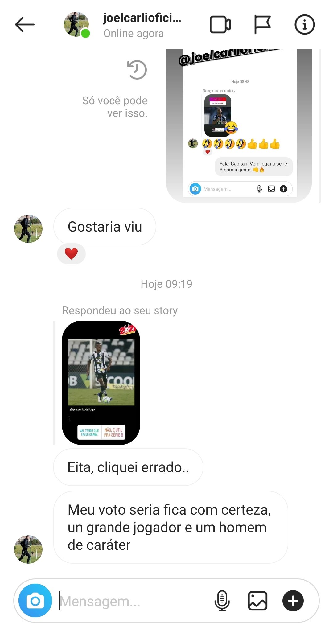 Ex-zagueiro do Botafogo “confirma” que Kanu não é útil para a Série B em rede social