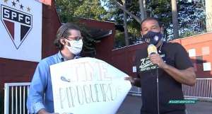 Ídolo do São Paulo vai ao CT e protesta: 