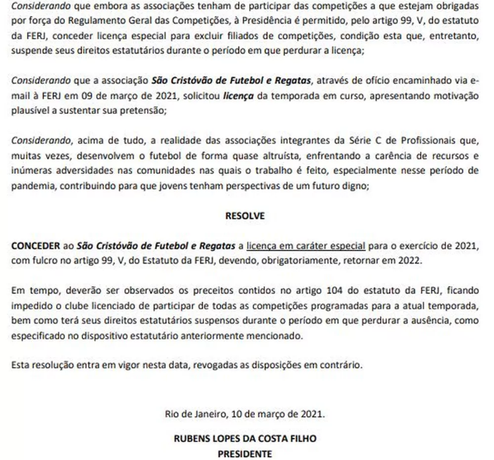 Campeão carioca, primeiro time de Ronaldo pede licença após crise financeira