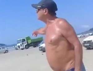 Sem máscara e em praia fechada, Muricy bate-boca com guarda; VEJA O VÍDEO!