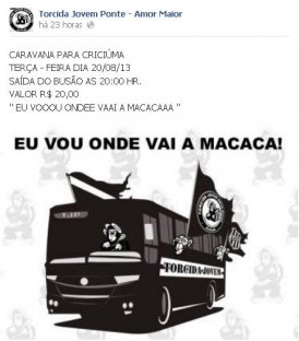 Má fase? E daí? Torcida da Ponte vai de ônibus e avião para Criciúma