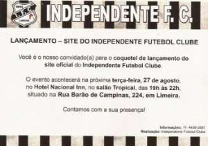 Independente fará evento de lançamento do site oficial