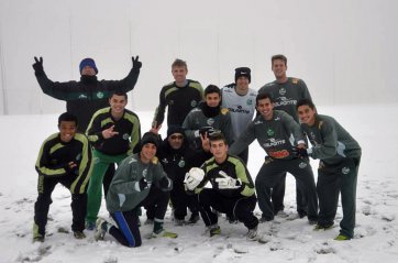 Série D: Juventude treina debaixo de muita neve. Confira as fotos