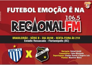 Duelo da Série B será destaque hoje na Rádio Regional de Floripa