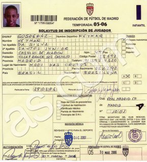 Em 2006, Real Madrid recusou a contratação de Neymar por R$ 188 mil