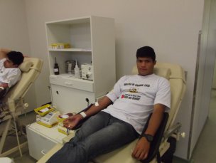 Atletas do São Bernardo participam de campanha de doação de sangue