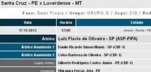 Série C: Arbitragem paulista comandará semifinal entre Santa e Luverdense
