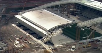 Acidente destrói parte da estrutura da Arena Corinthians