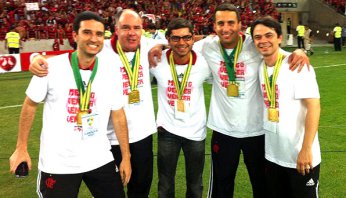 Fisiologista do Flamengo comemora o título da Copa do Brasil