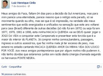 Sem justificar, vereador falta a sessão para acompanhar a Ponte Preta na Argentina