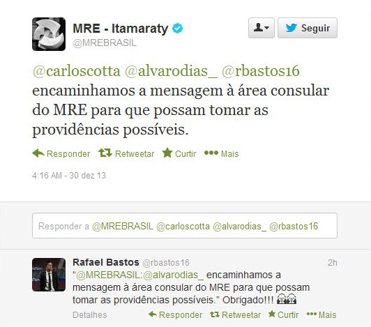 Ministério das Relações Exteriores toma conhecimento do “cárcere” de brasuca