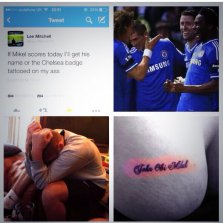 Torcedor cumpre promessa e tatua nome de jogador do Chelsea na bunda