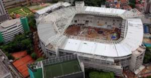 Estrutura da cobertura do novo estádio do Palmeiras é finalizada