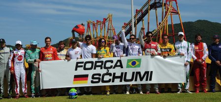 Desafio das Estrelas: Pilotos rezam e fazem corrente por Schumacher