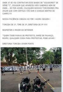 Xii...Torcedores da Ponte Preta protestam contra a diretoria no Majestoso