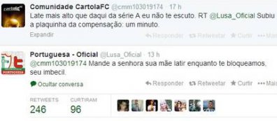 Torcedor usa hit “Beijinho no ombro” para criticar e Lusa xinga no Twitter