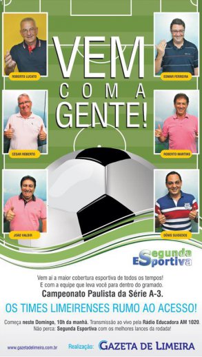 Rádio Educadora transmite jogo histórico de Limeira nesta quarta-feira