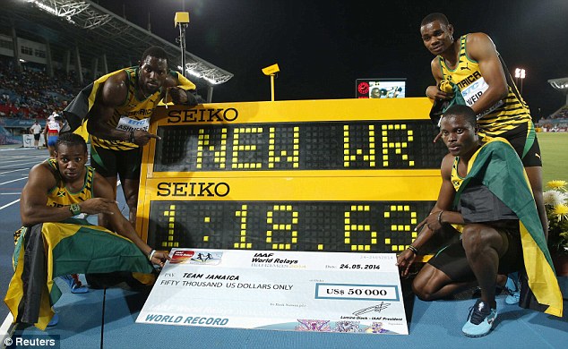 Atletismo: Sem Bolt, Jamaica bate recorde no 4x200m em Mundial