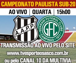 TV Esporte Osasco transmite dérbi campineiro nesta quarta. Acompanhe!