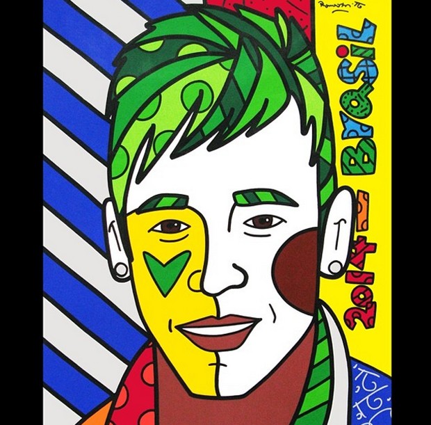 Neymar ganha homenagem do artista Romero Britto