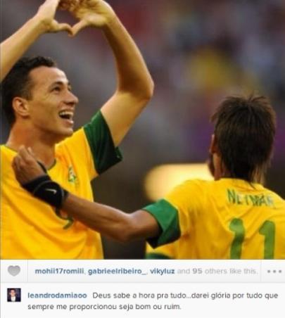 Fora da Copa, Leandro Damião manda possível indireta a Felipão